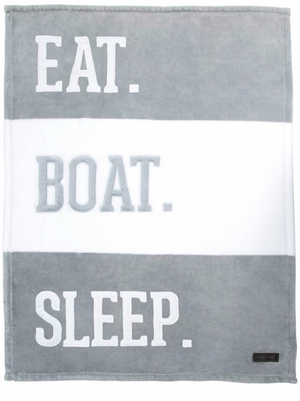 EAT. BOAT. SLEEP. Grey & White Nautical Throw Blanket
